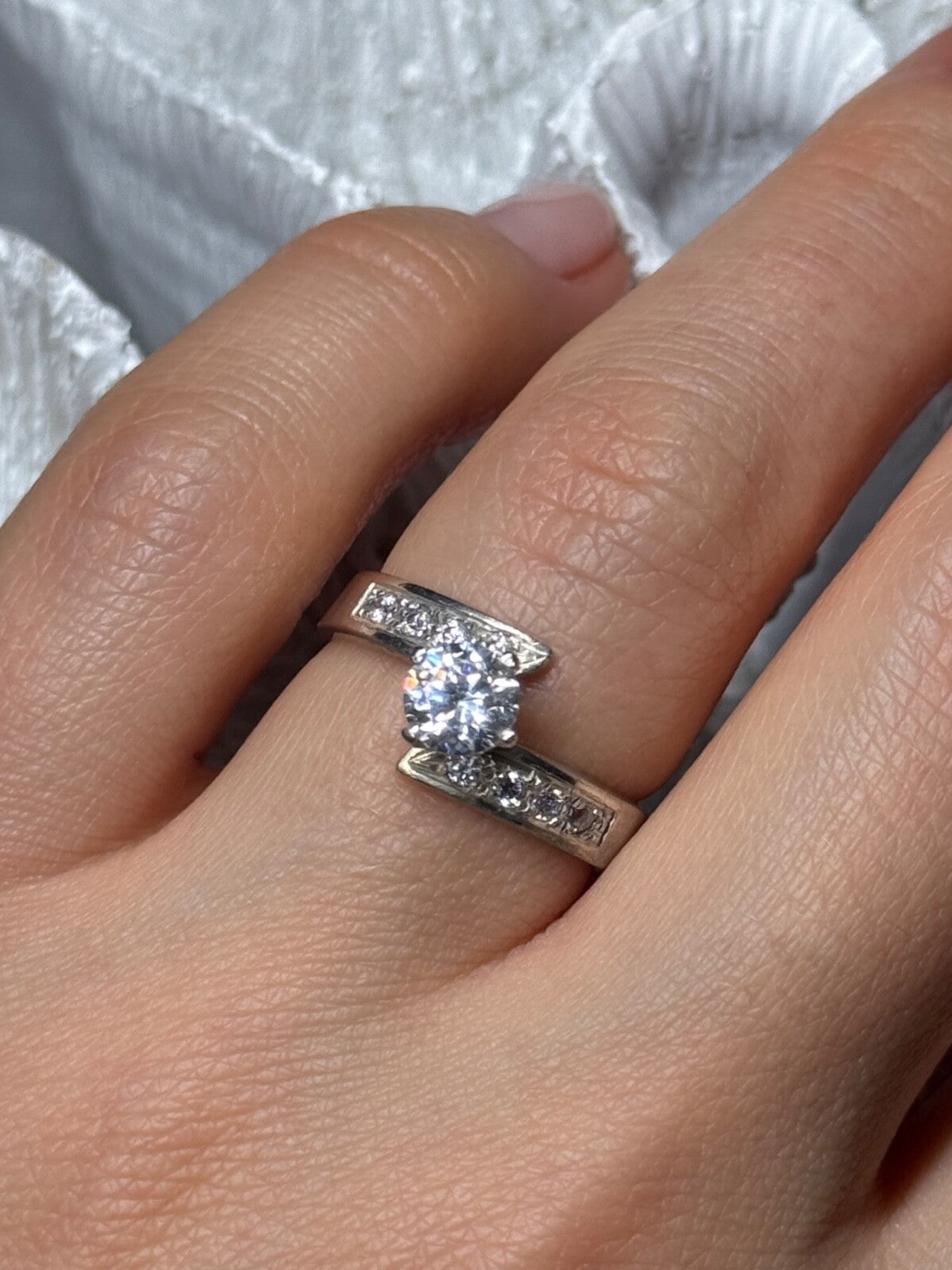 925 Sterling Silver CZ Ring Size 6.5