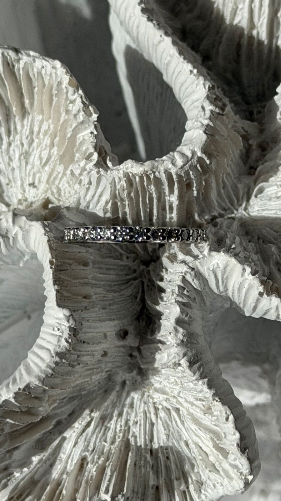 14K White Gold Diamond 0.70 ct Band Ring Size 6