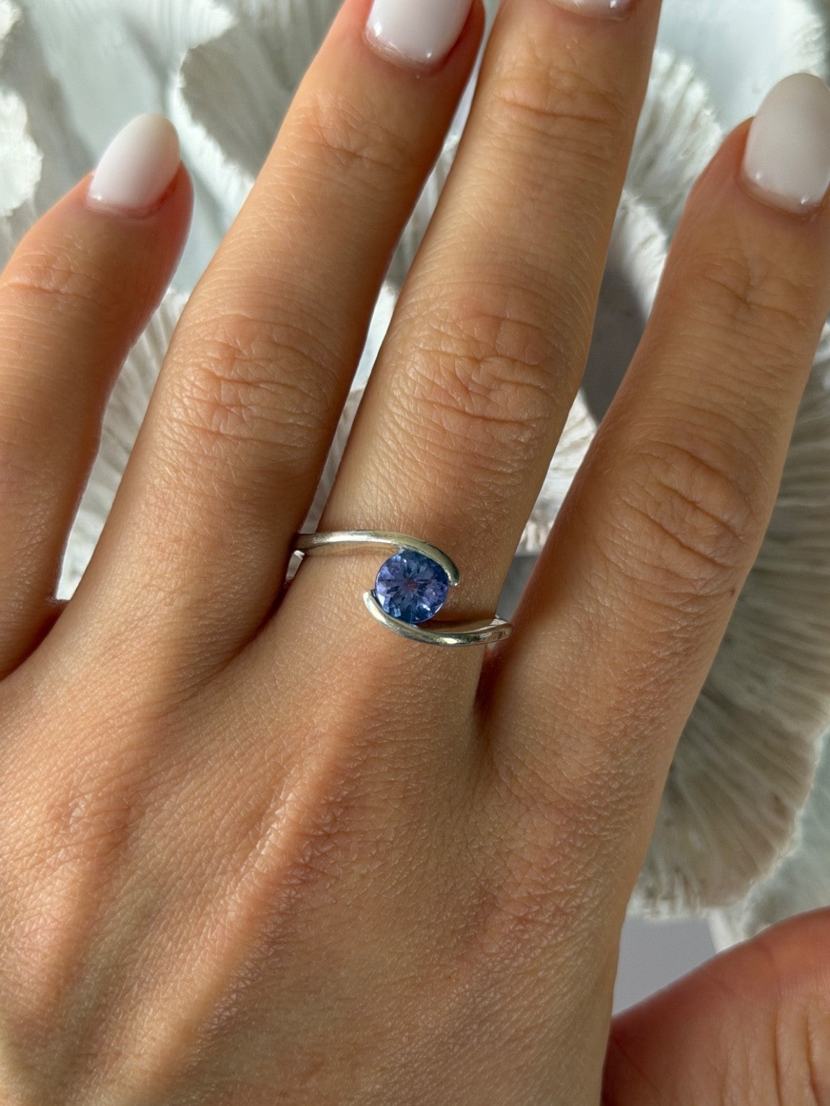 925 Sterling Silver Tourmaline Ring Size 9.5