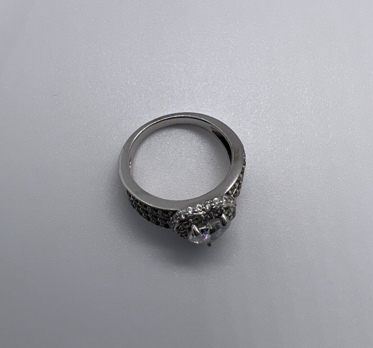 925 Sterling Silver CZ "Heart" Ring Size 6