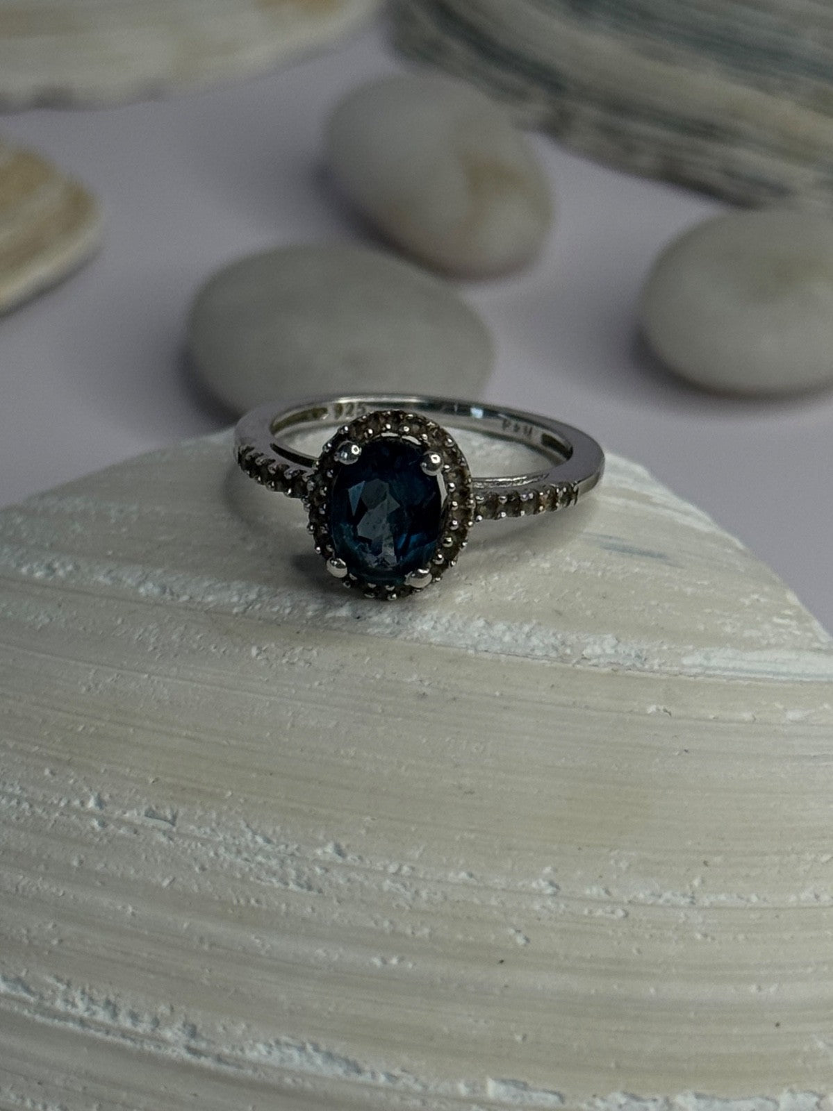 925 Sterling Silver Spinel & Beryl Ring Size 7