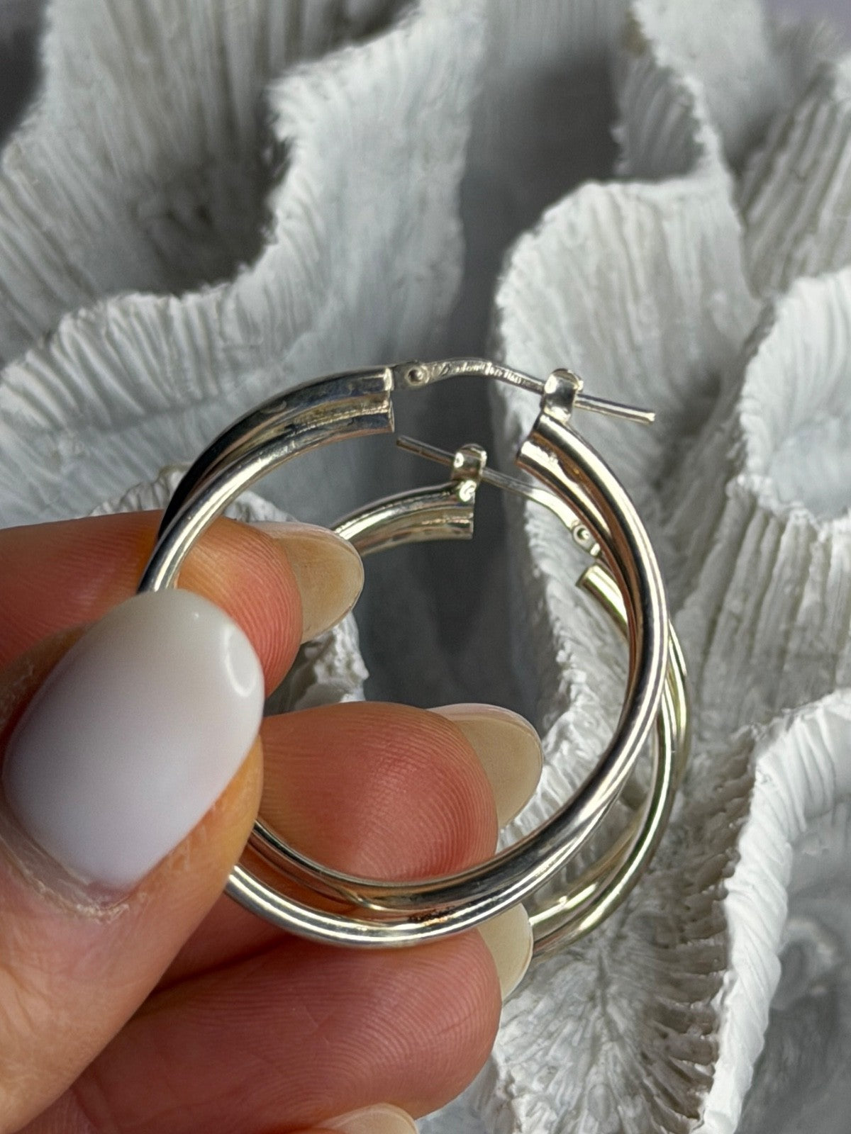 Italy Elegant 925 Sterling Silver Earrings