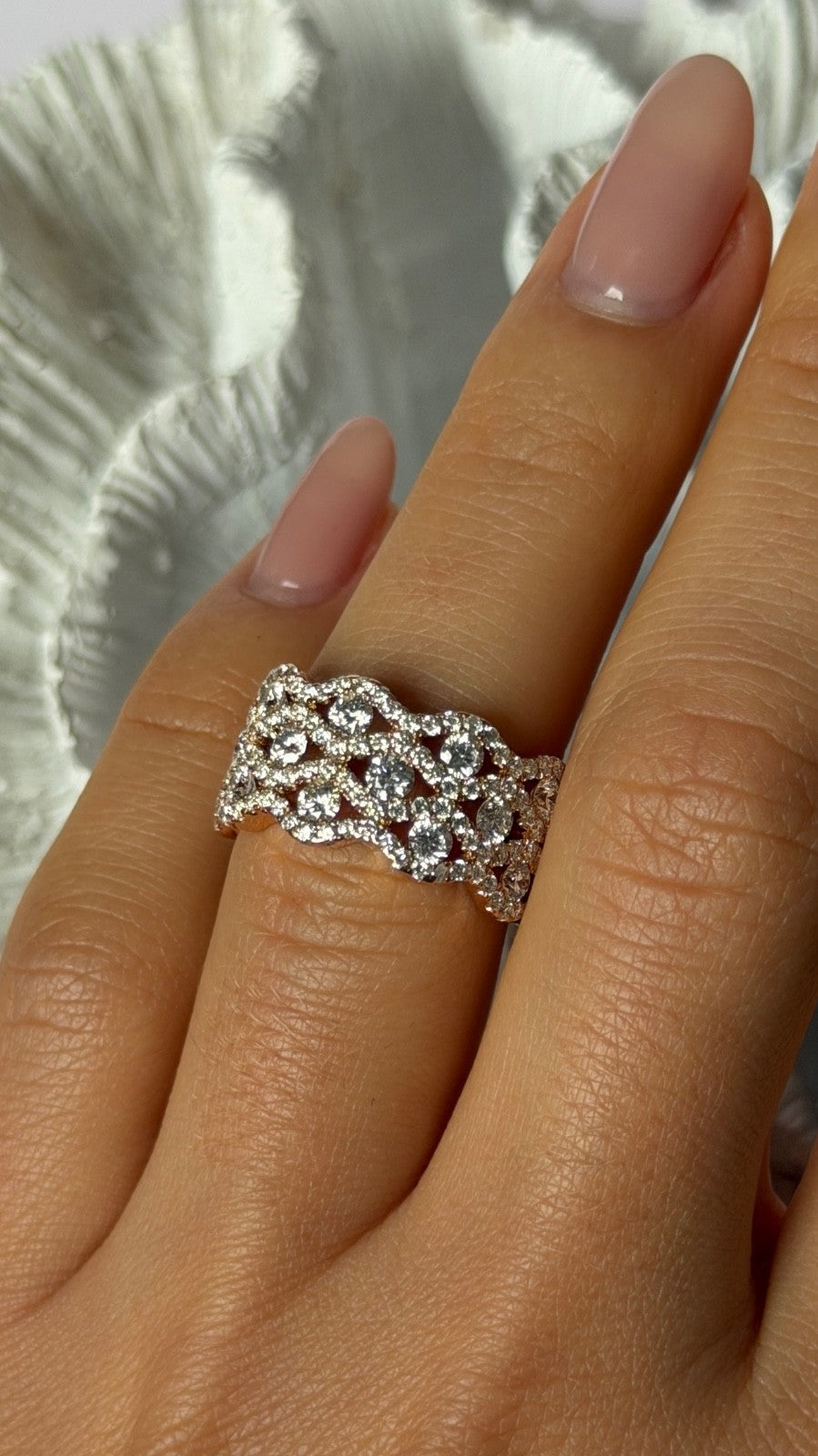 Cordova 750 18K Rose Gold Diamond 1.84 carats Ring Size 6.5
