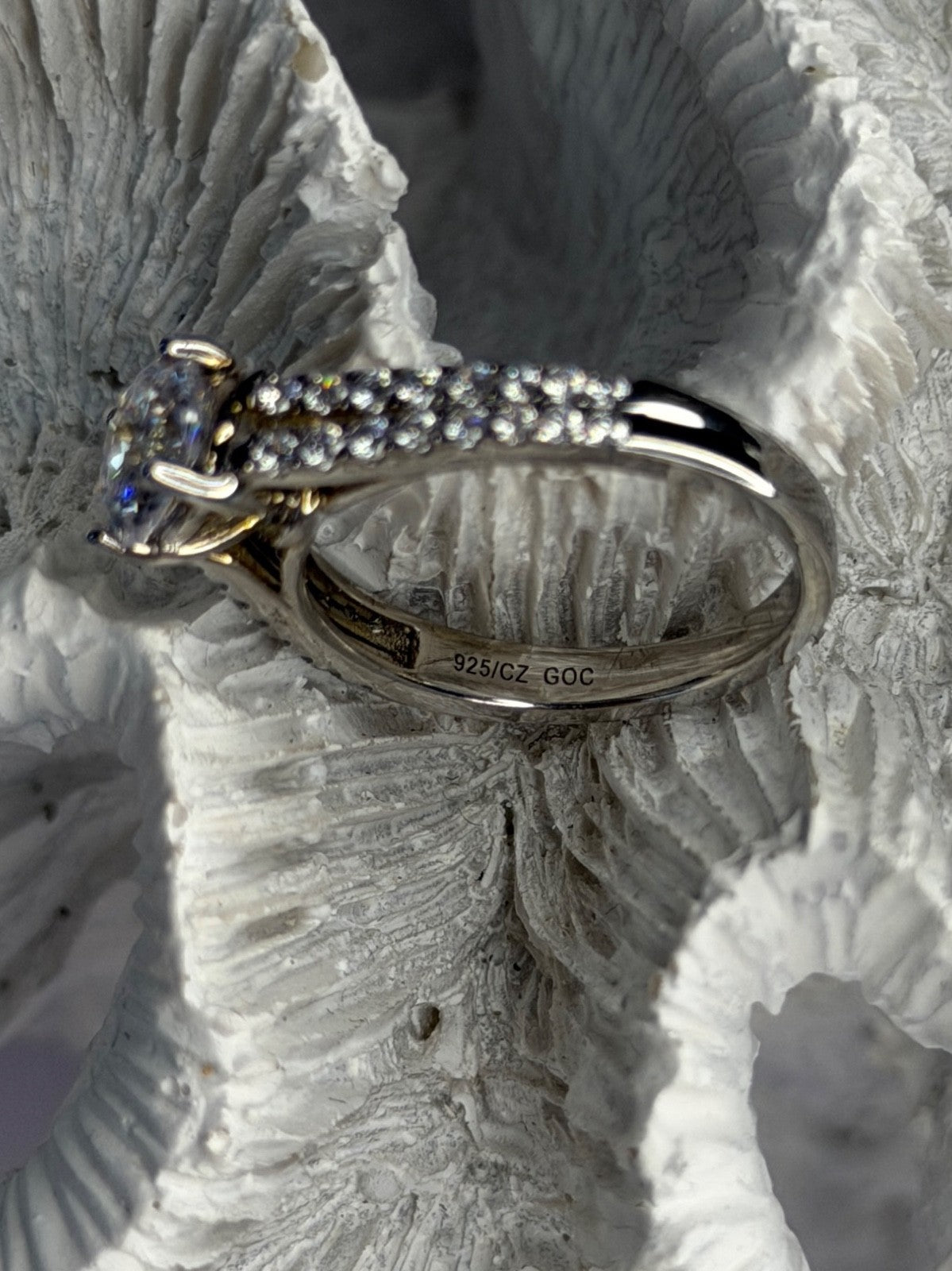 GOC 925 Sterling Silver Cz 1.42 ct Ring Size 7