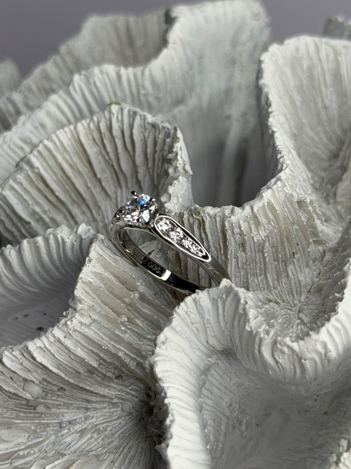 GOC 925 Sterling Silver Cz 0.77 ct Ring Size 7
