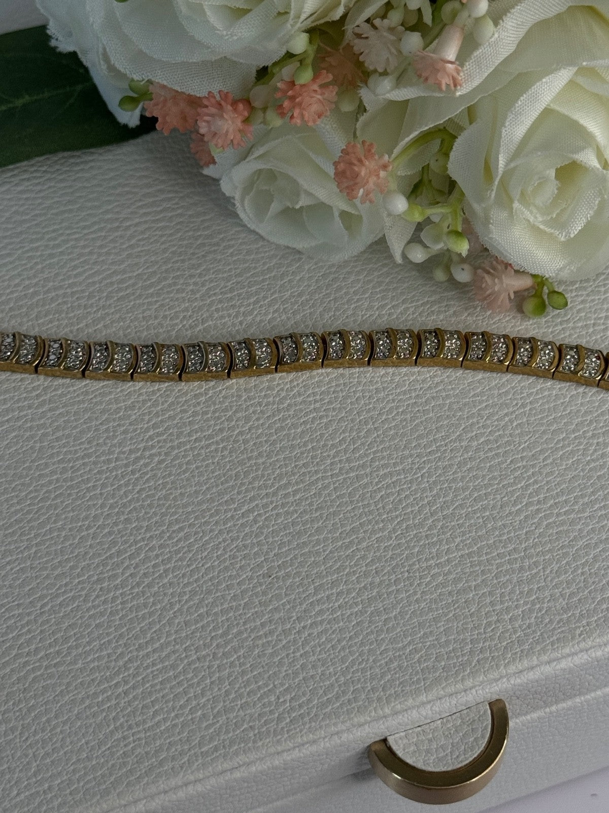 Charming 925 Sterling Silver Gold Plated Bracelet Length 8 Inch