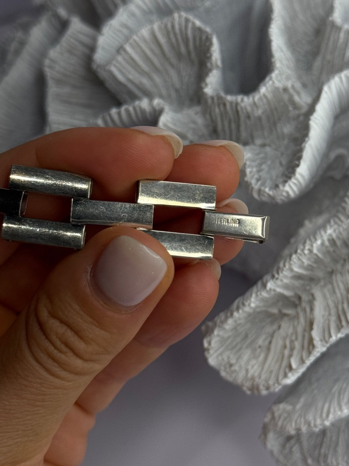 Beautiful Vintage 925 Sterling Silver Bracelet Length 7