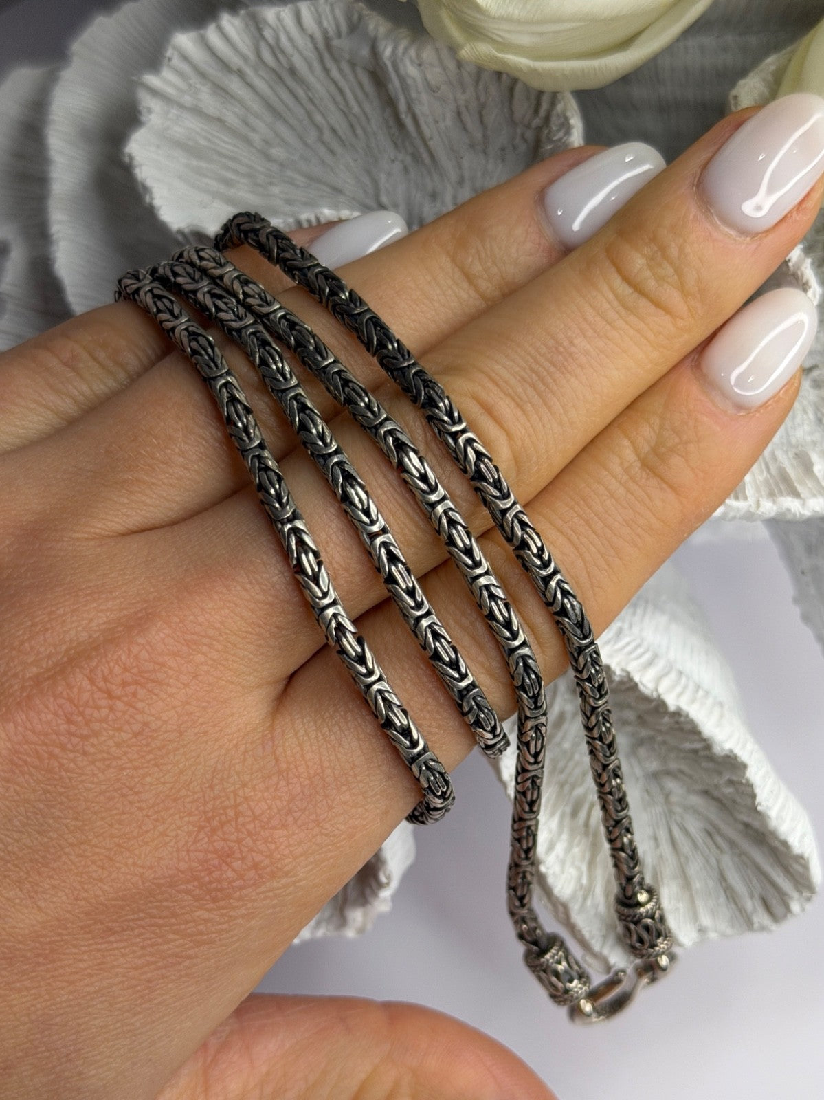 Vintage Indonesia BA 925 Sterling Silver Chain Necklace