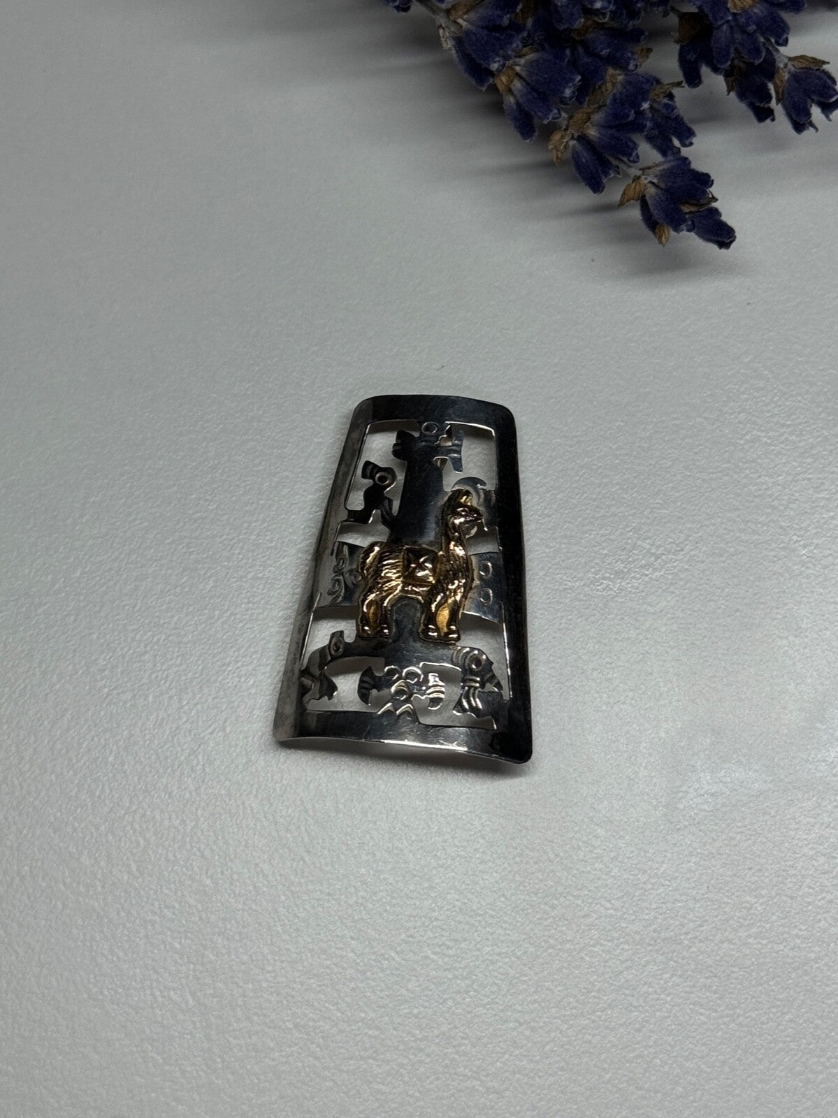 925 Sterling Silver Brooch Length 34 Mm
