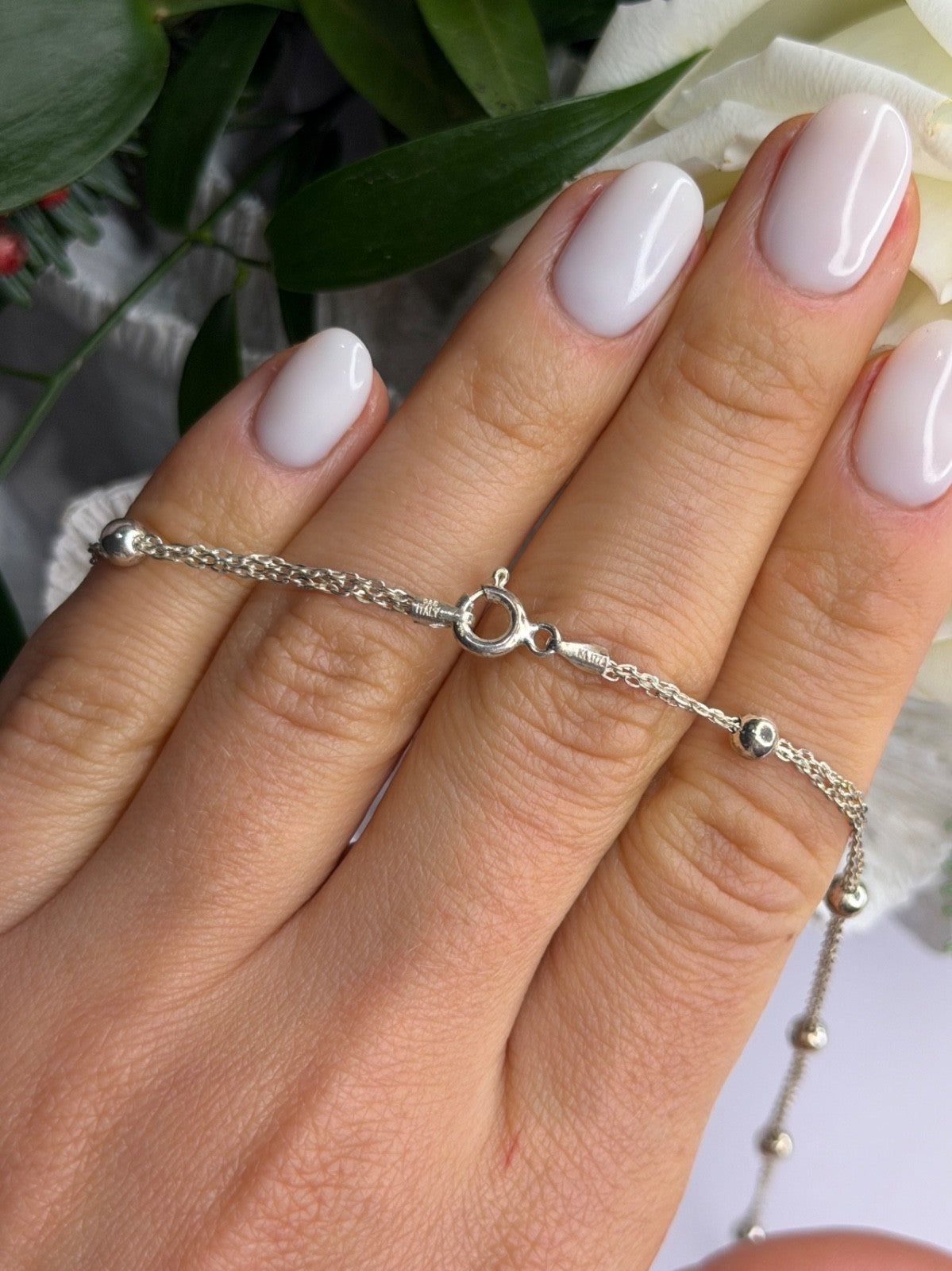 Elegant Italy 925 Sterling Silver Necklace Length 23 Inch