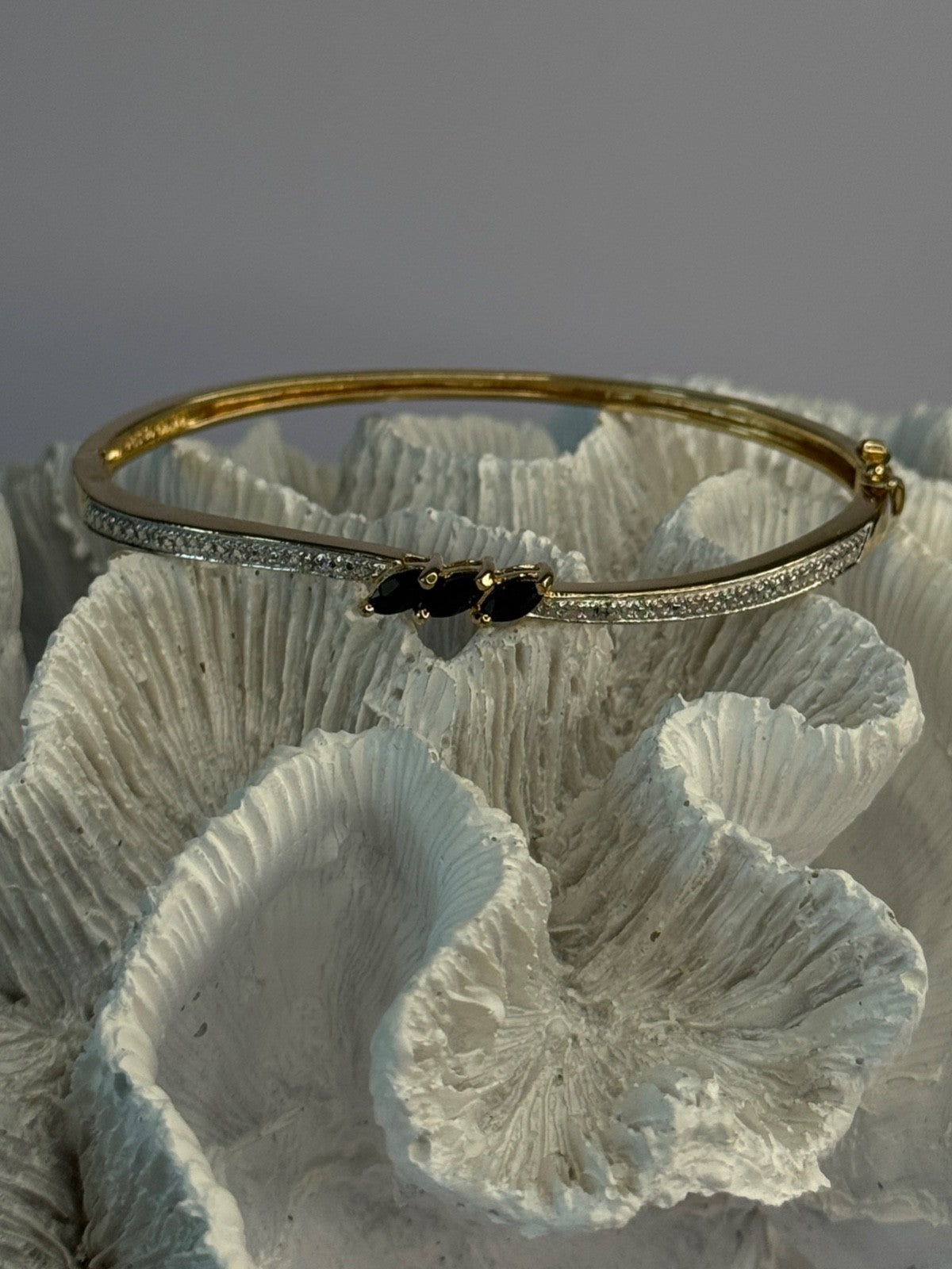 925 Sterling Silver Gold Plated Sapphire Bracelet