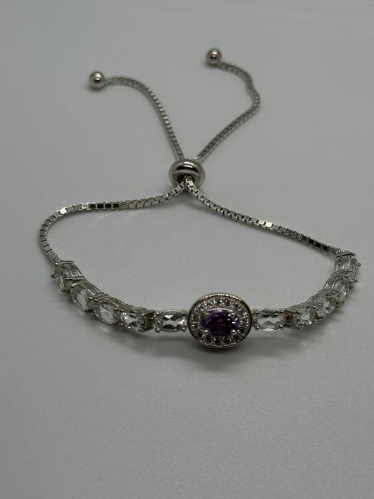 925 Sterling Silver Morganite & Beryl Bracelet