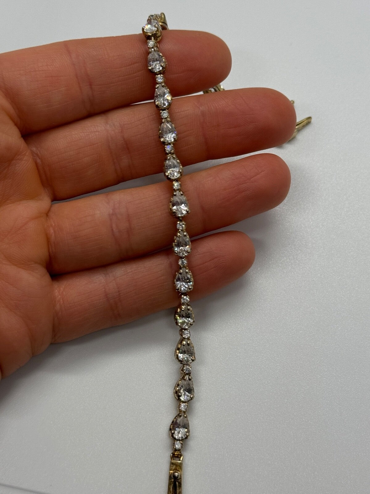 925 Sterling Silver Gold Plated CZ Bracelet