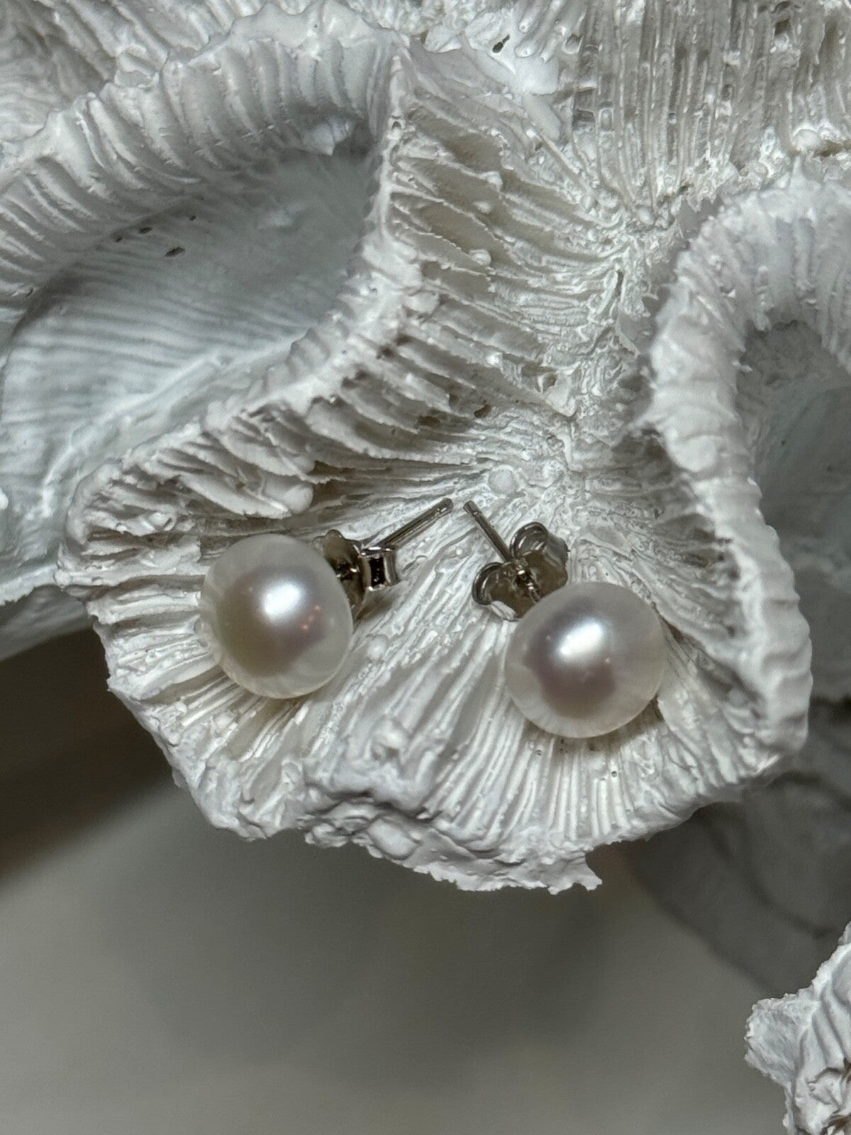 925 Sterling Silver Fresh Water Pearl Earrings Length 0.35 Inch