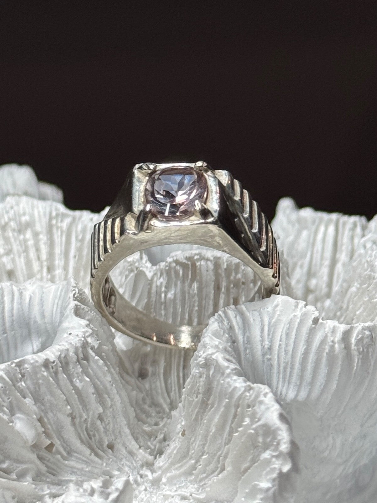 Men's 925 Sterling Silver Spinel Ring Size 8.5