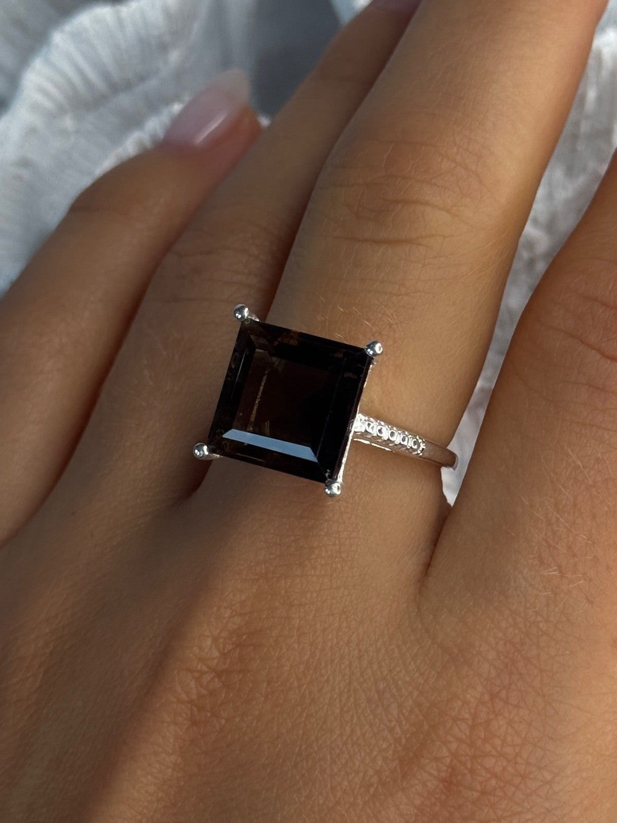 925 Sterling Silver Dravite Brown Tourmaline Ring Size 8
