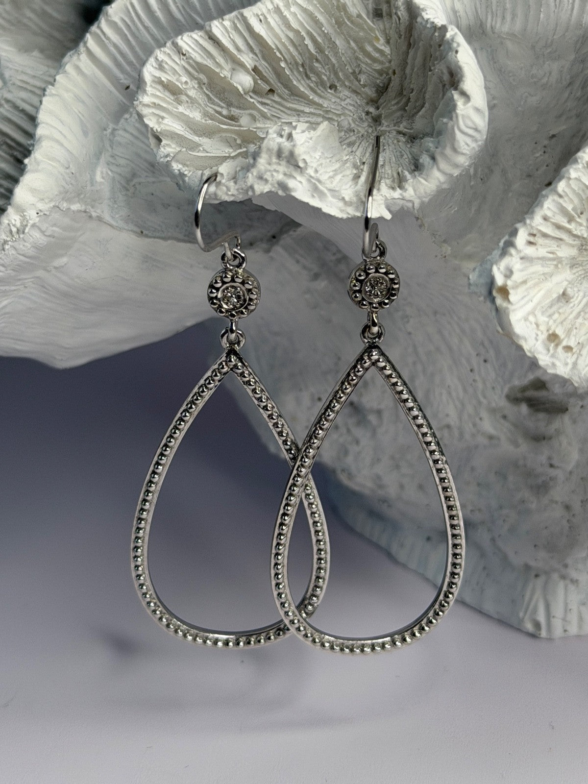 925 Sterling Silver Teardrop CZ Earrings