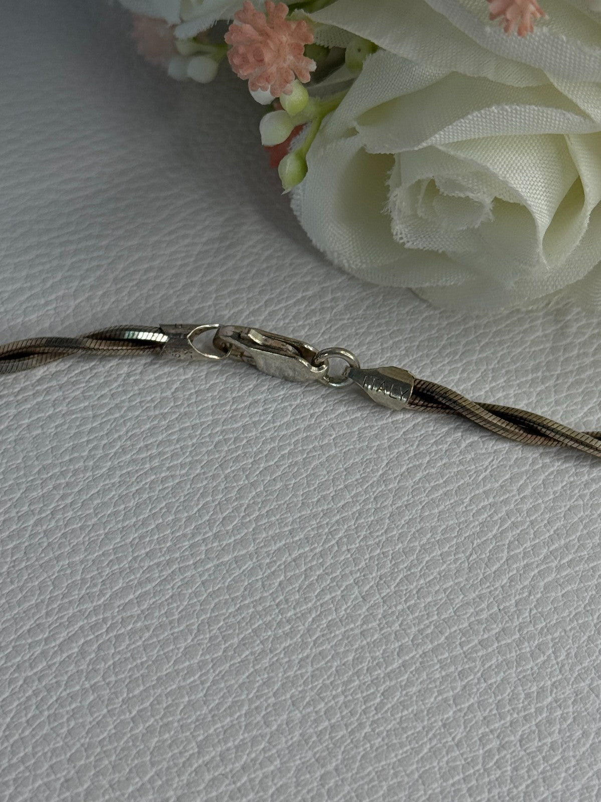 925 Sterling Silver Italy Fas Necklace Length 18 Inch