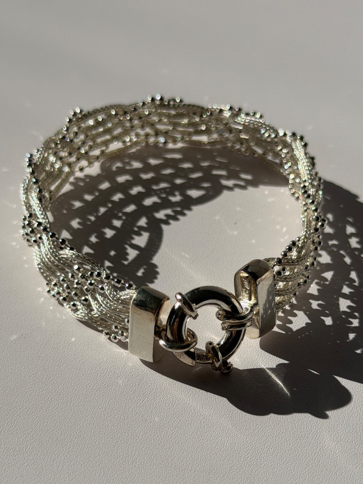 Elegant Italy 925 Sterling Silver Bracelet Size 8