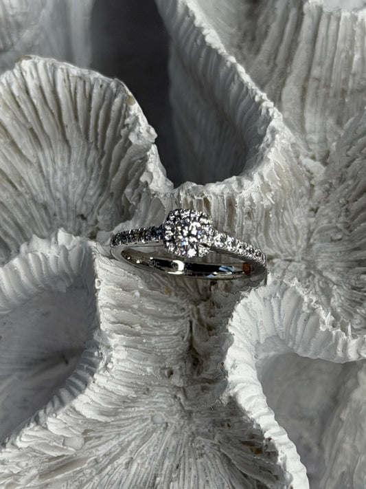 GOC 925 Sterling Silver Cz 0.62 ct Ring Size 7