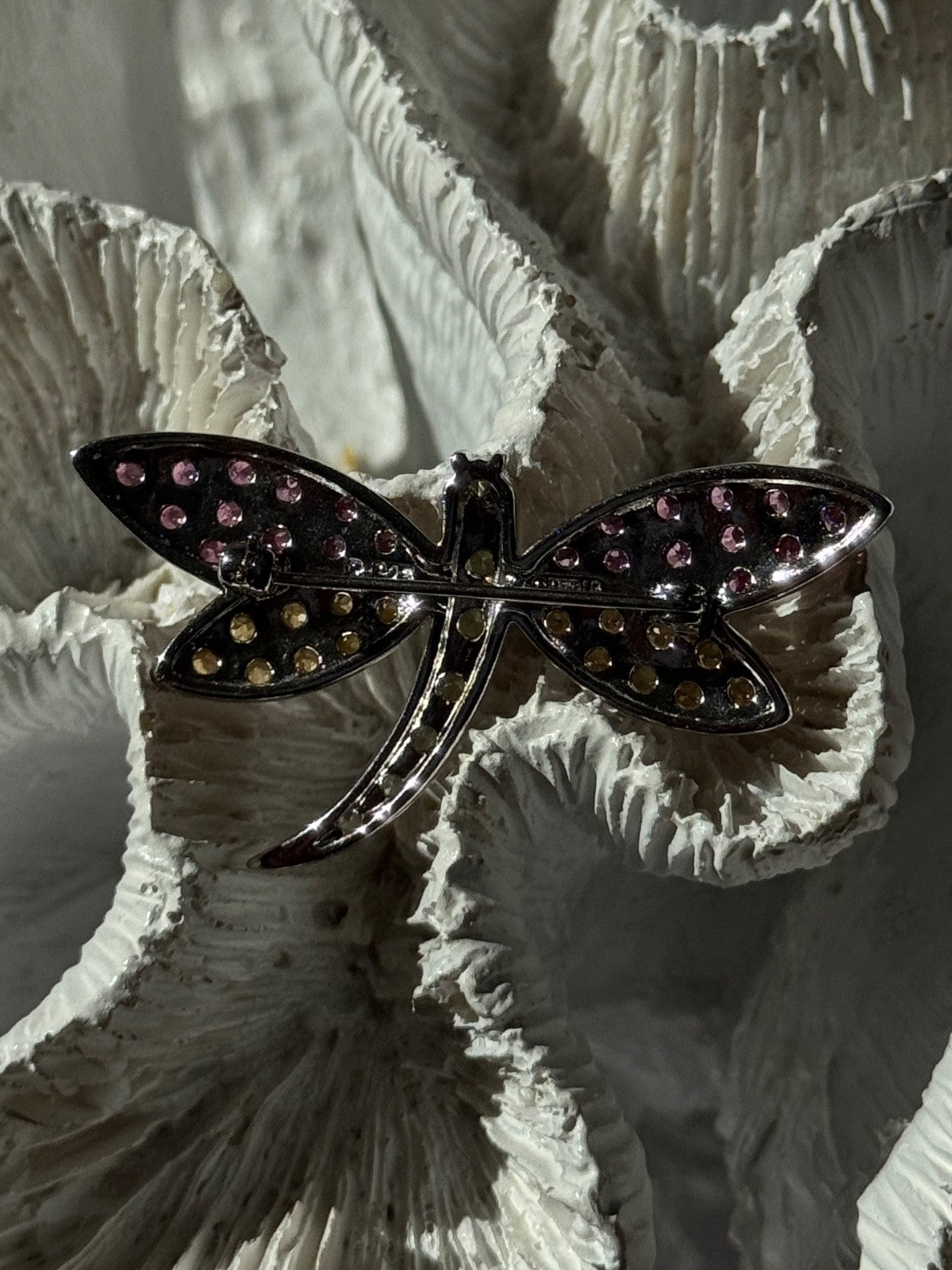 925 Sterling Silver Dragonfly Spinel Brooch