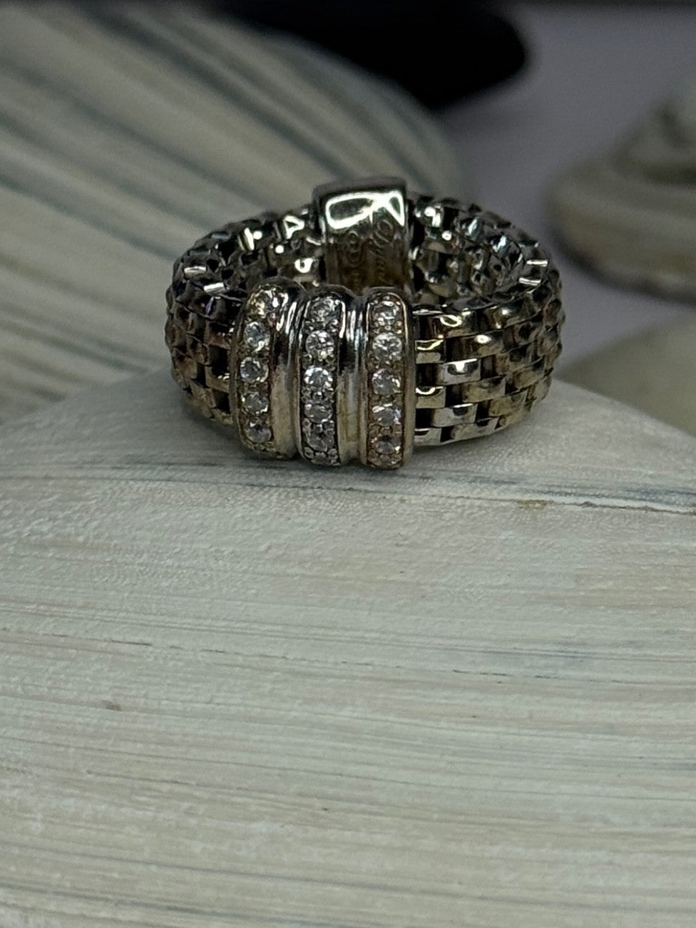 Dyadema Italy 925 Sterling Silver Cz Ring Size 9