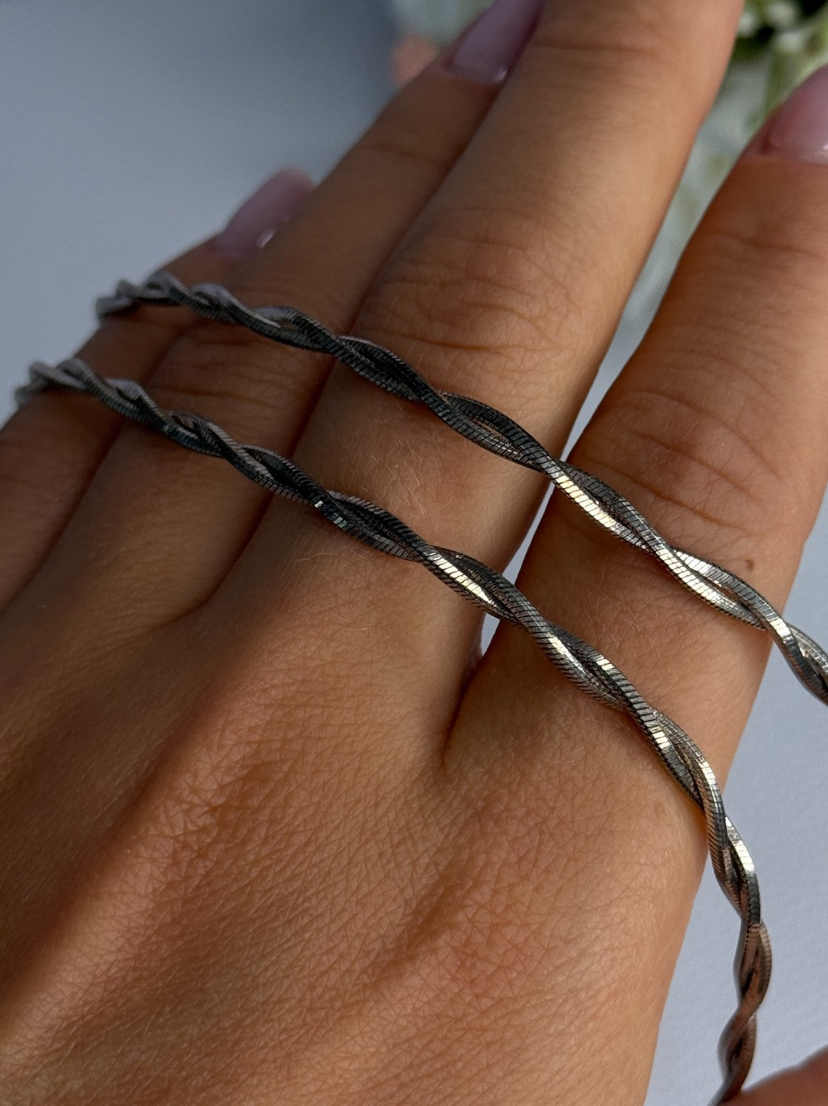 925 Sterling Silver Italy Fas Necklace Length 18 Inch