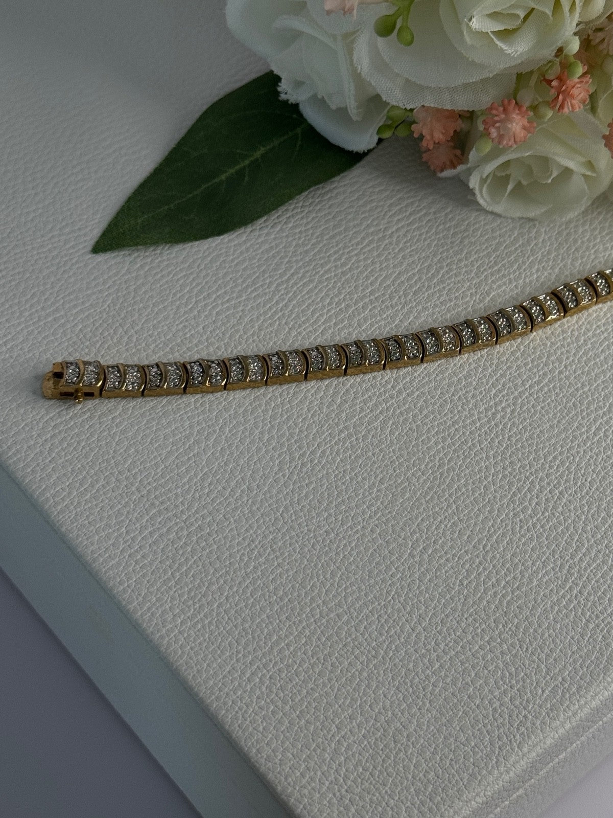 Charming 925 Sterling Silver Gold Plated Bracelet Length 8 Inch