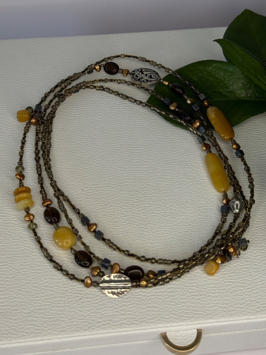 Silpada 925 Sterling Silver Serpentine Boho Necklace Length 60 Inch