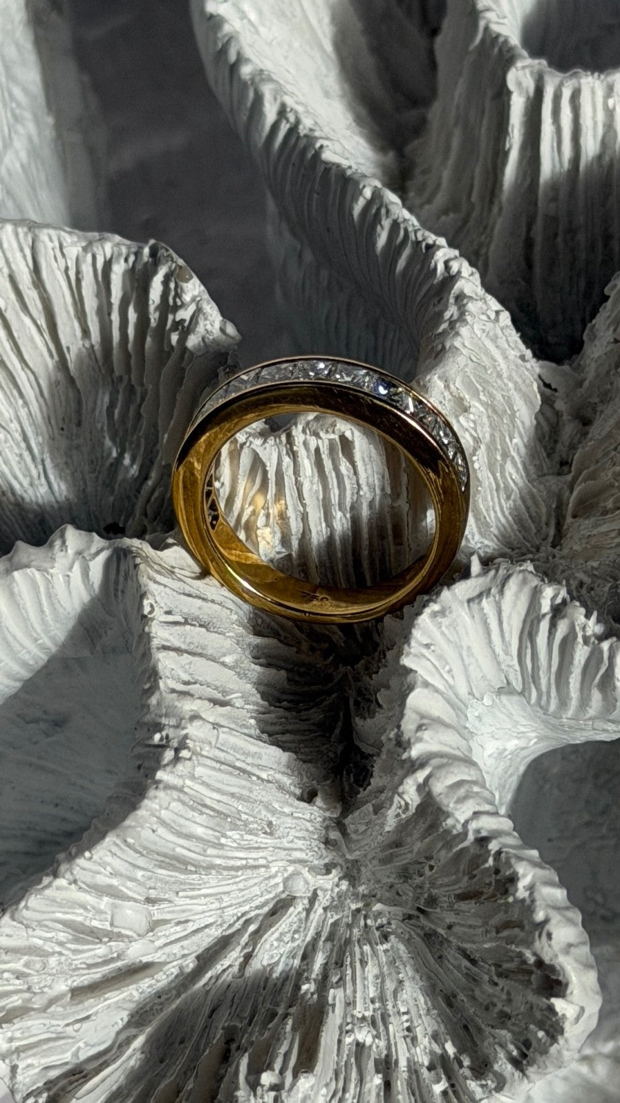 18K 750 Yellow Gold Diamond 1.09 ct Ring Size 5.5