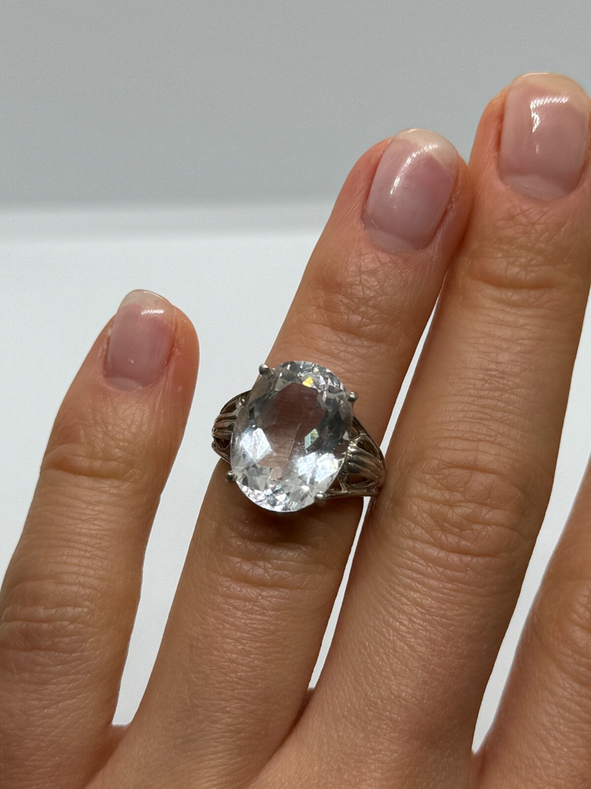 925 Sterling Silver CZ Ring Size 4