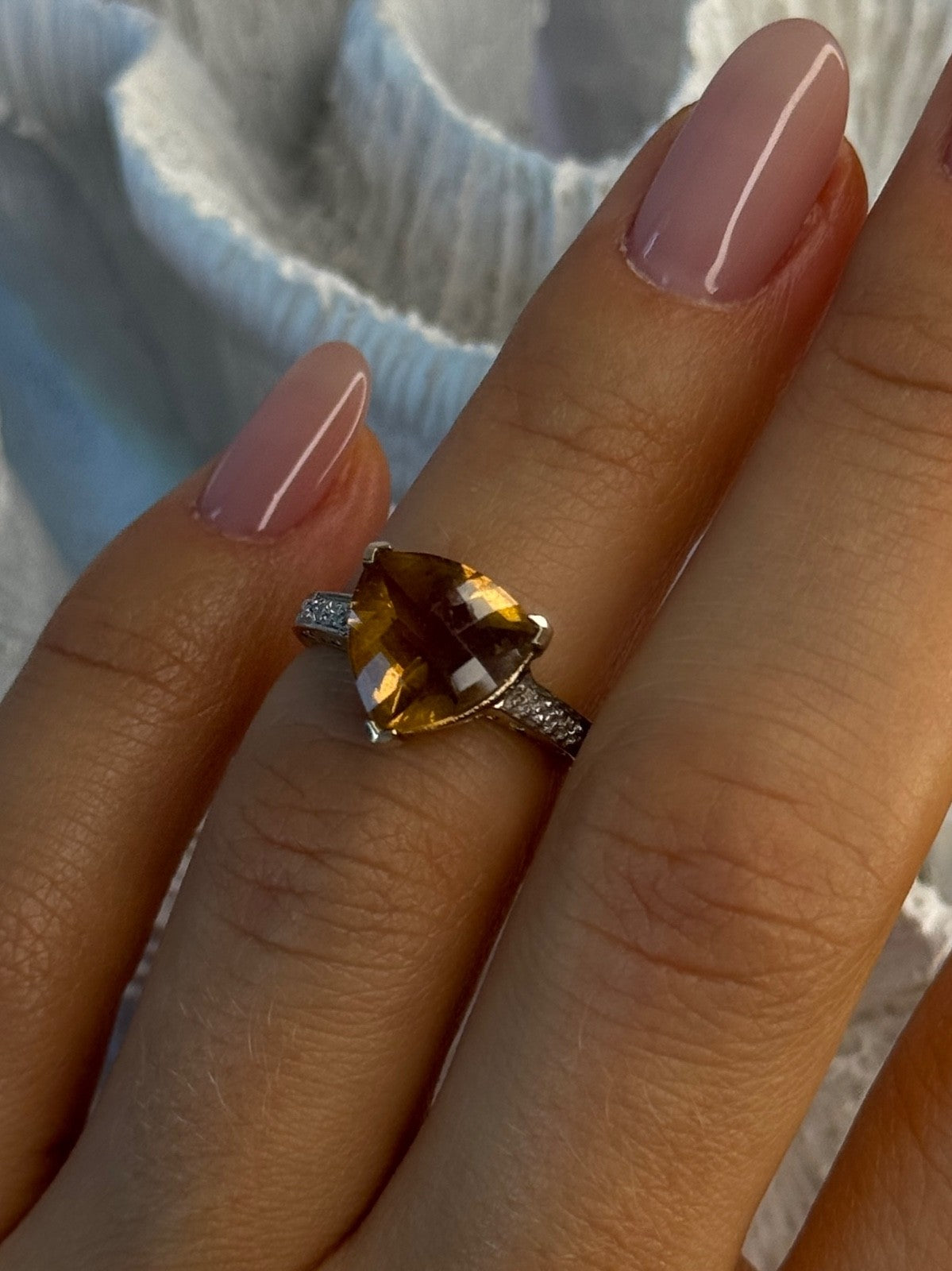 925 Sterling Silver Dravite Brown Tourmaline Ring Size 5