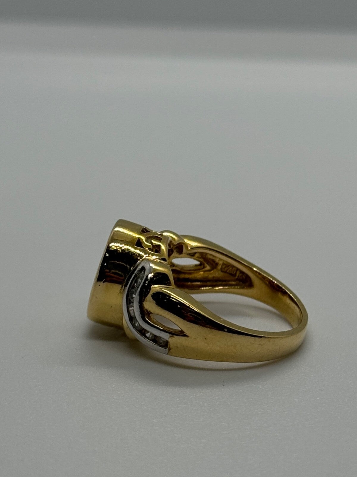 925 Sterling Silver Gold Plated CZ Ring Size 6