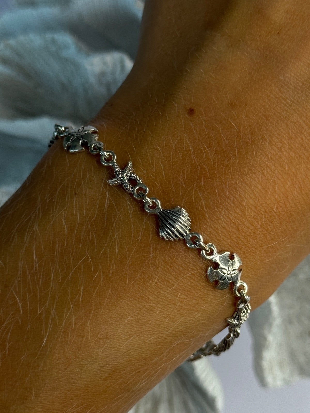 Summer Ocean Mood 925 Sterling Silver Bracelet Length 7.5