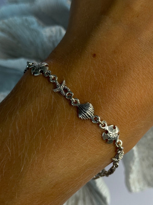Summer Ocean Mood 925 Sterling Silver Bracelet Length 7.5