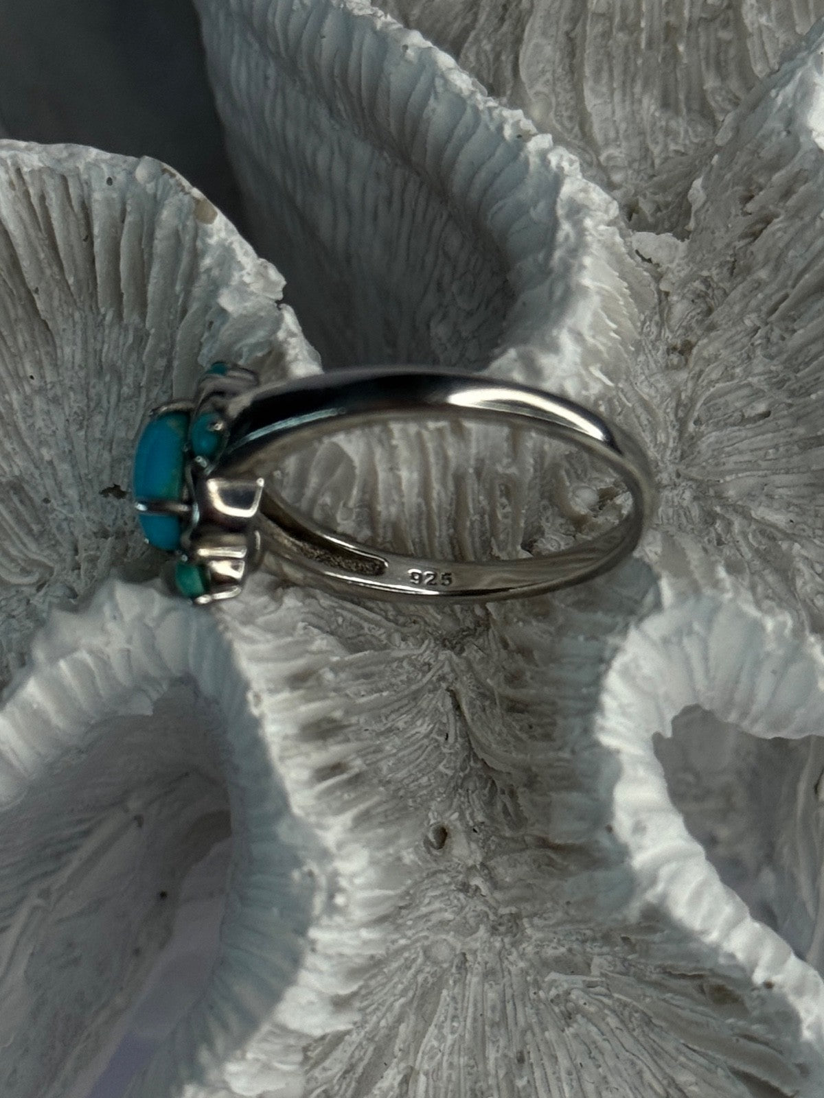 Bbj 925 Sterling Silver Turquoise Ring Size 9.5