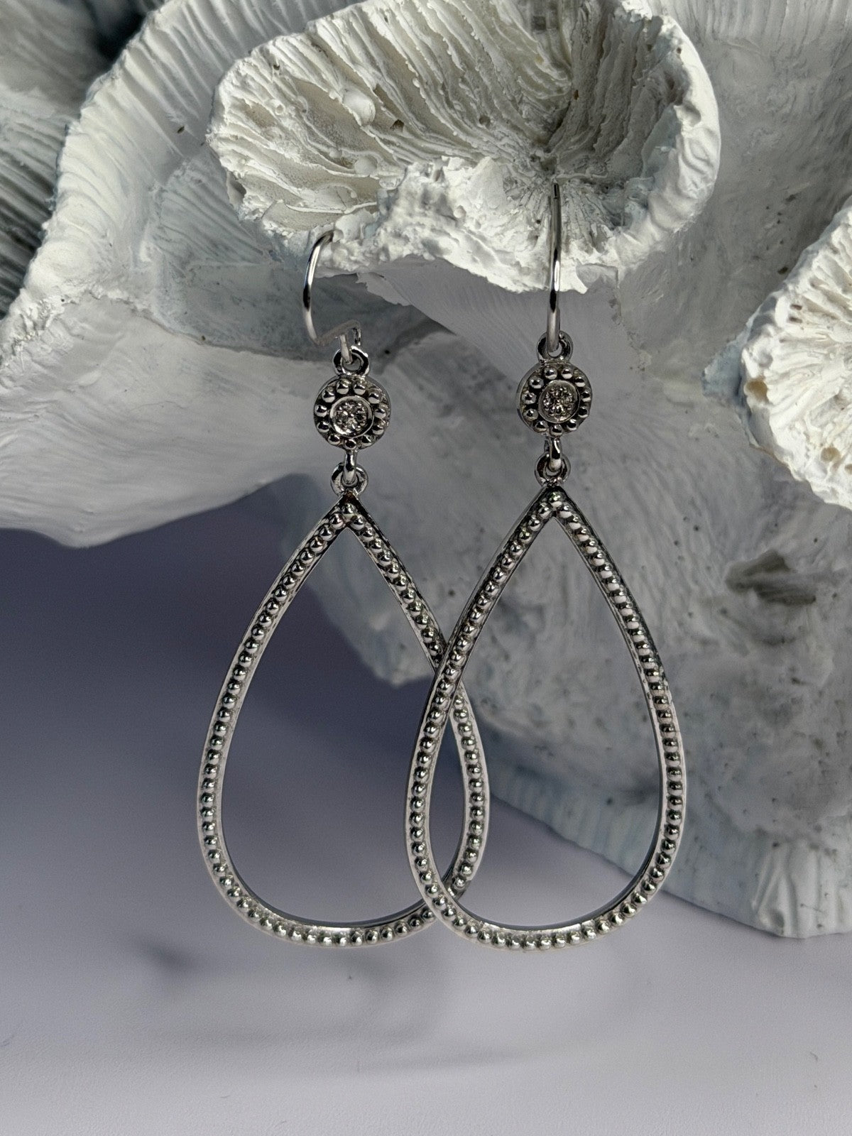 925 Sterling Silver Teardrop CZ Earrings