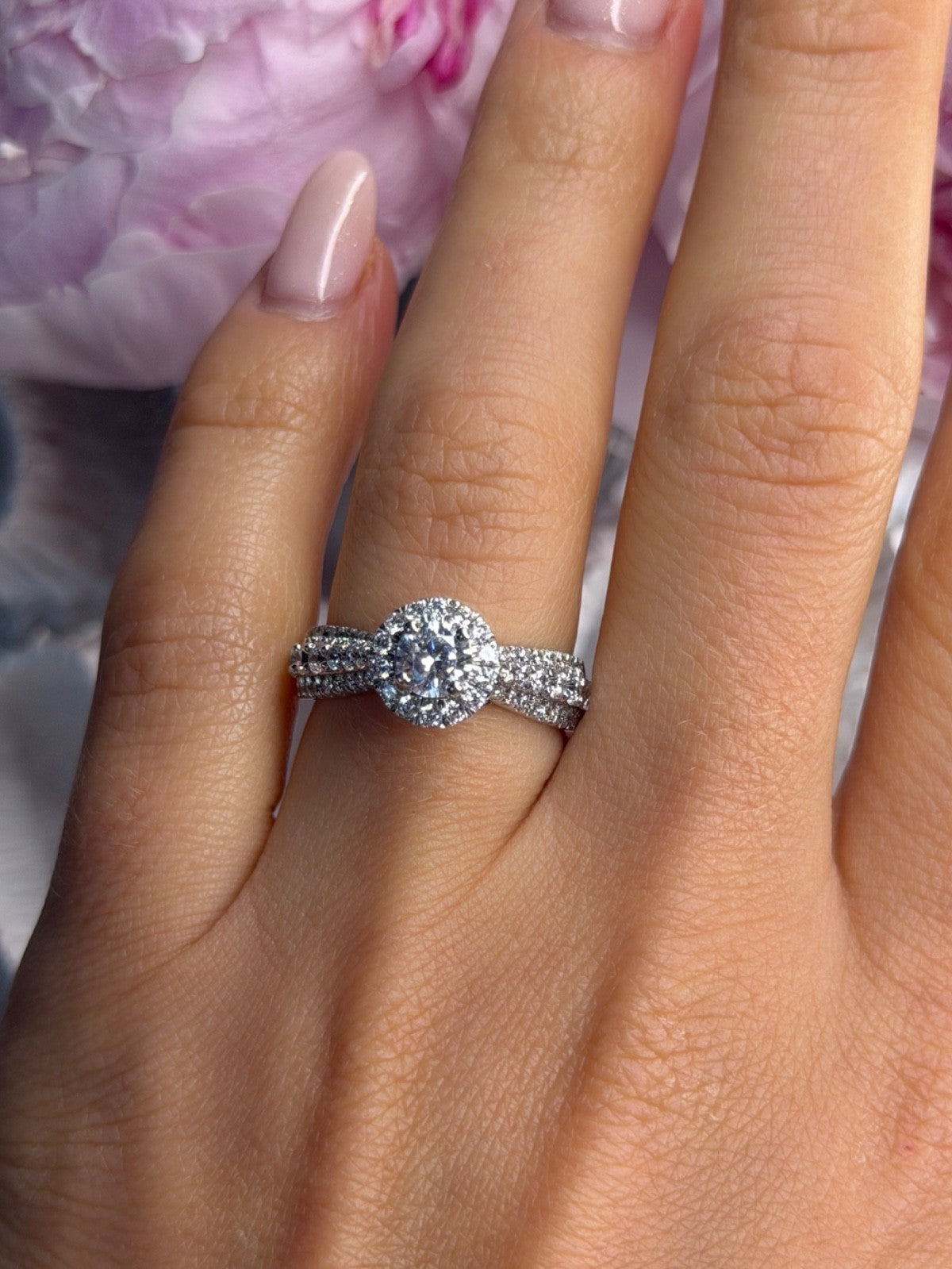 GOS 925 Sterling Silver ctw 1.38 Cz Ring Size 7