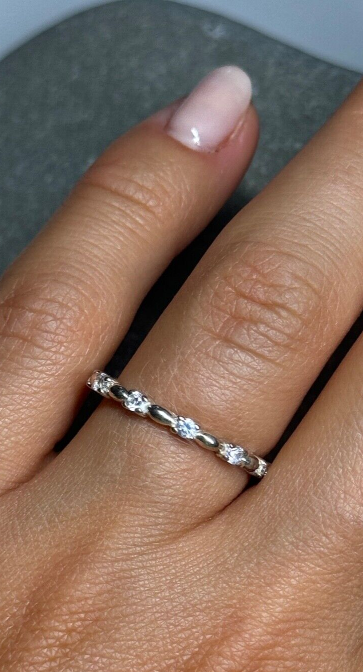 925 Sterling Silver CZ Ring Size 7.5