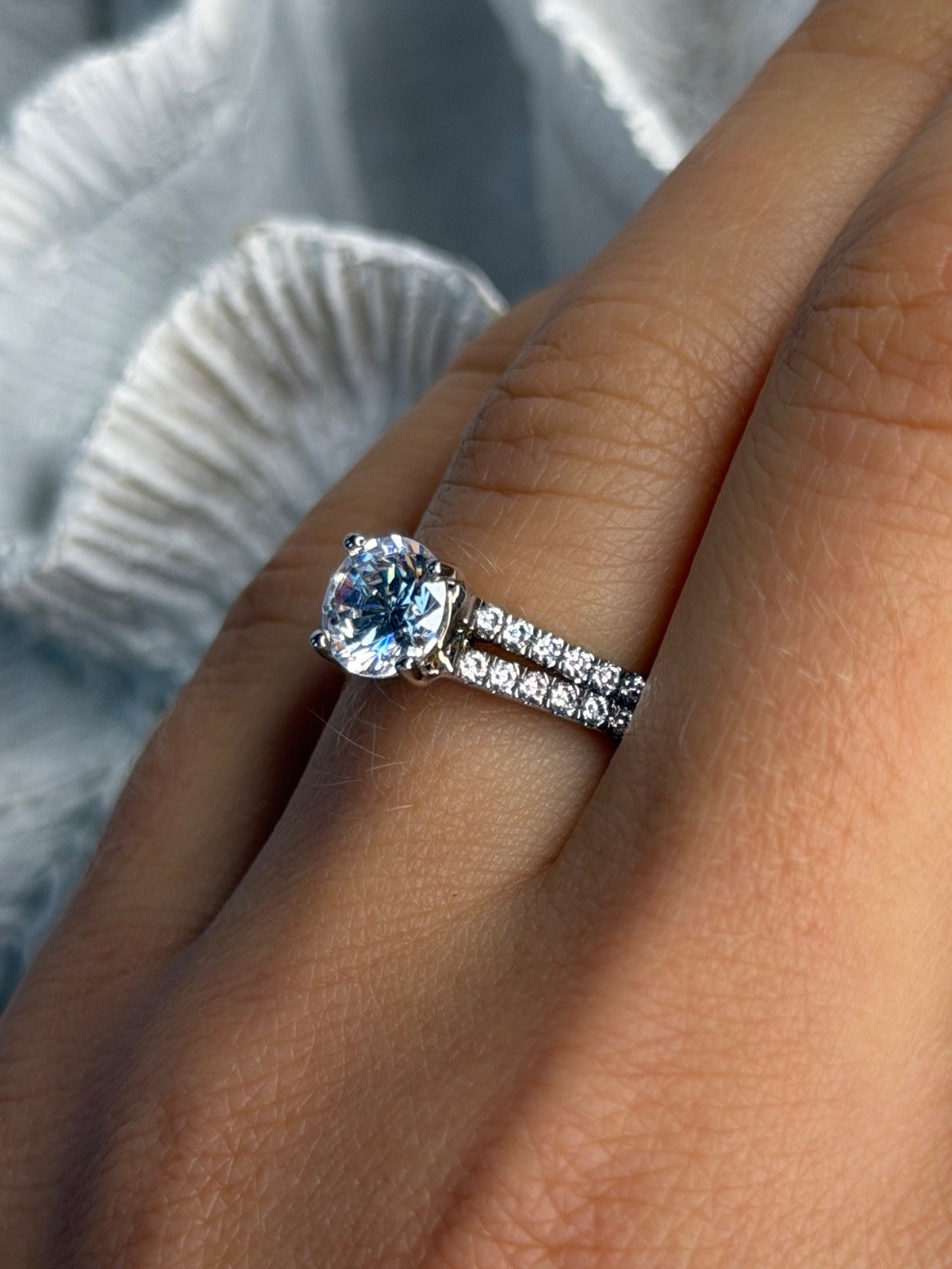 GOC 925 Sterling Silver Cz 1.42 ct Ring Size 7