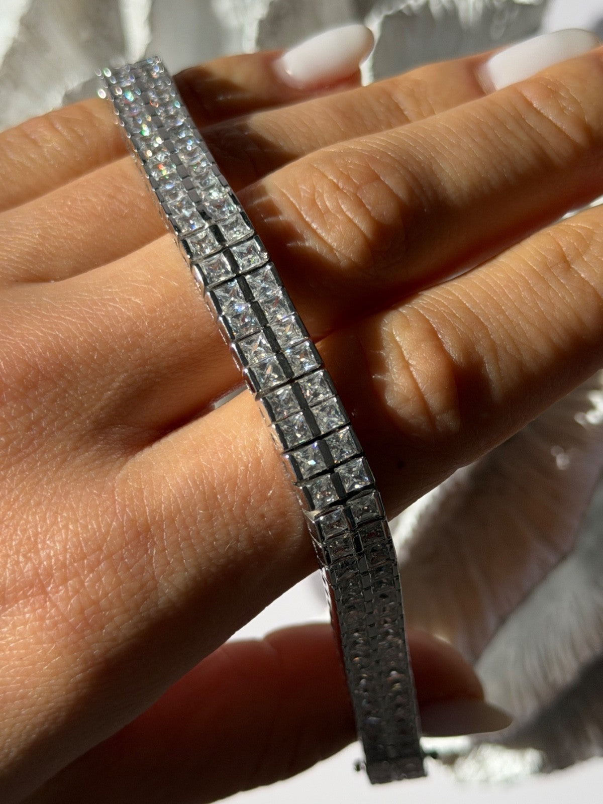 Shiny 925 Sterling Silver Cz Bracelet