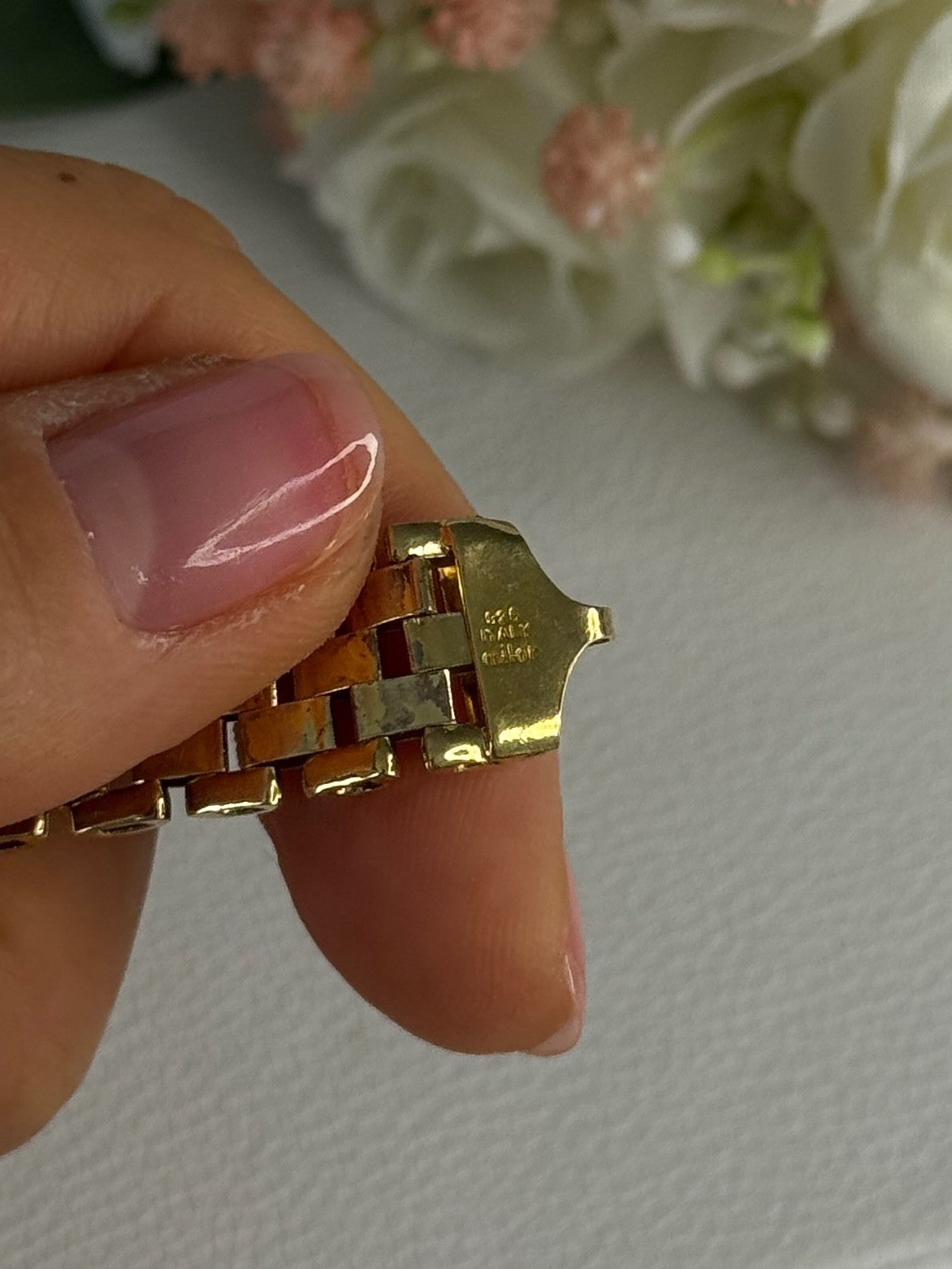 925 Sterling Silver Gold Plated Italy Milor Bracelet Length 7 Inch