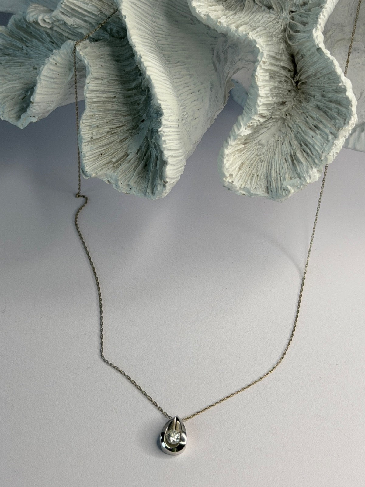 Elegant 14K White Gold Diamond 0.25 ct Necklace