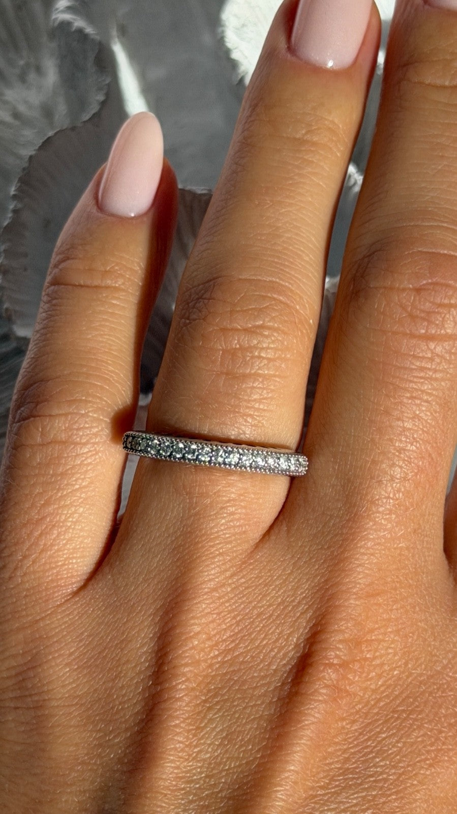 Unique Design 14K White Gold Diamond 0.25 ct Ring Sizable