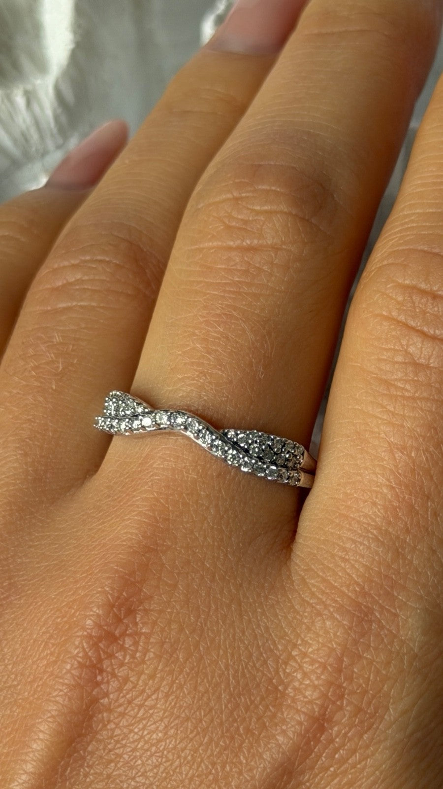 14K White Gold Diamond 0.41 carat Ring Size 11