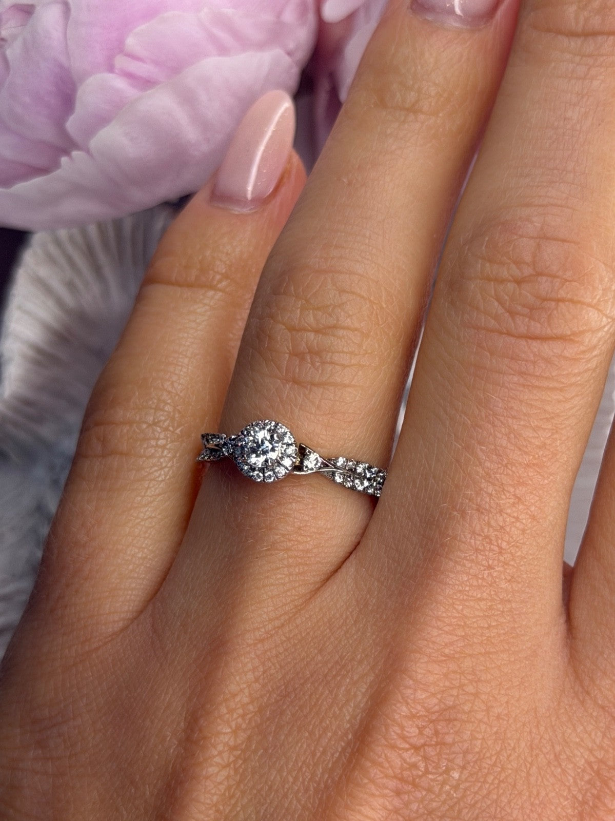 GOC 925 Sterling Silver tcw 0.50 Cz Ring Size 7