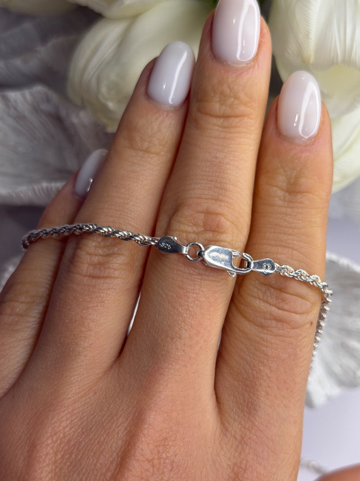 Elegant Italy 925 Sterling Silver Chain Necklace Length 24 in