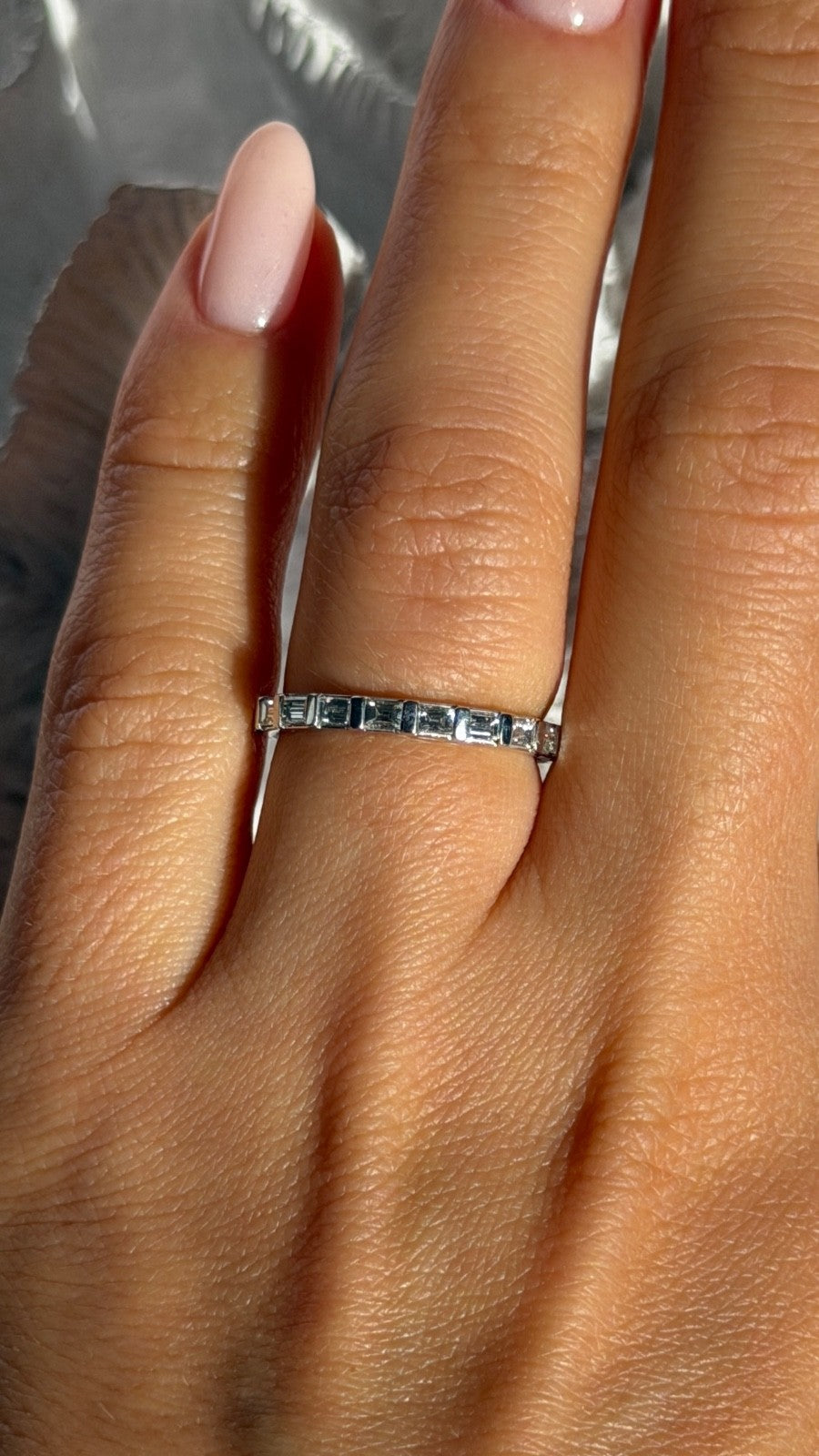 Custom 14K White Gold Diamond 0.92 ct Ring Size 6.5