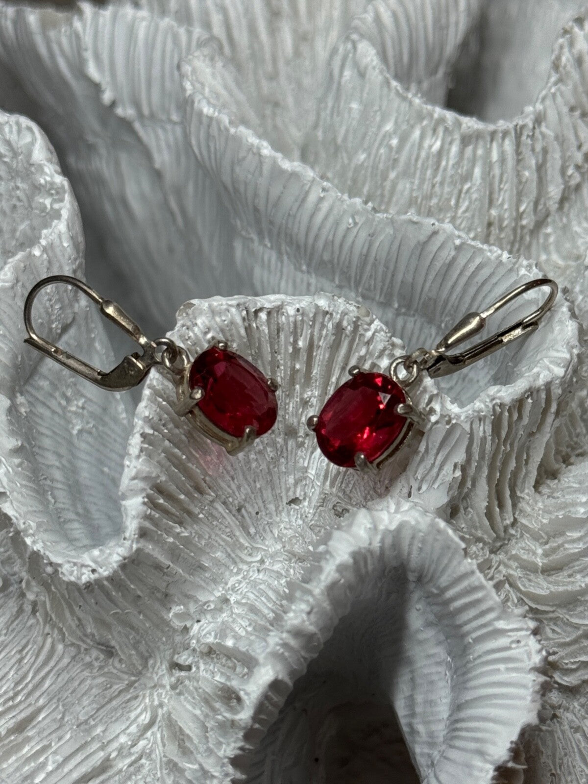925 Sterling Silver Spinel Earrings Length 1.1 Inch