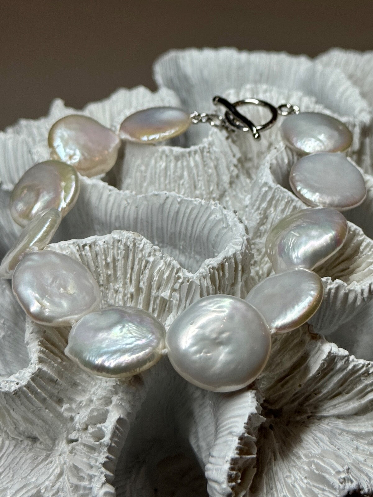 925 Sterling Silver Water Fresh Pearl Bracelet Length 8 Inch